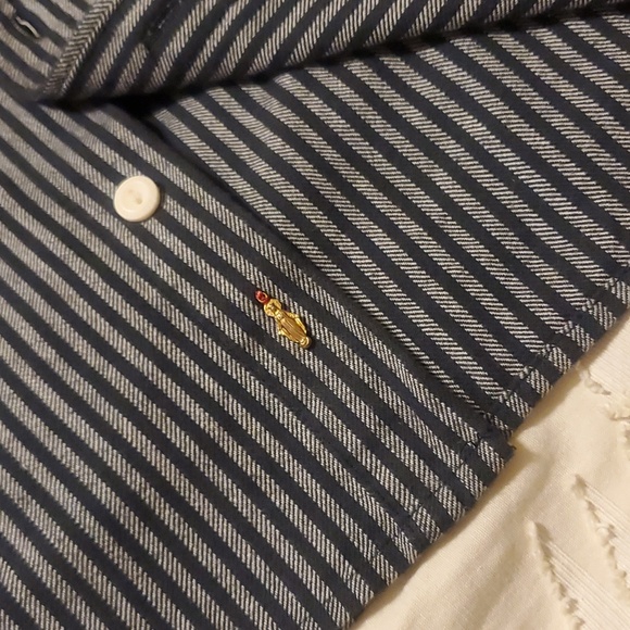 Levi's Striped Work Shirt - St. Jean Church, Mary, Jesus Print Patch Embroidered - Picture 13 of 17